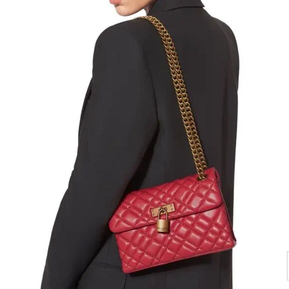 Kurt Geiger MINI BRIXTON LOCK Leather BAG Pink NEW MSRP $215 Missing Lock - Picture 1 of 11